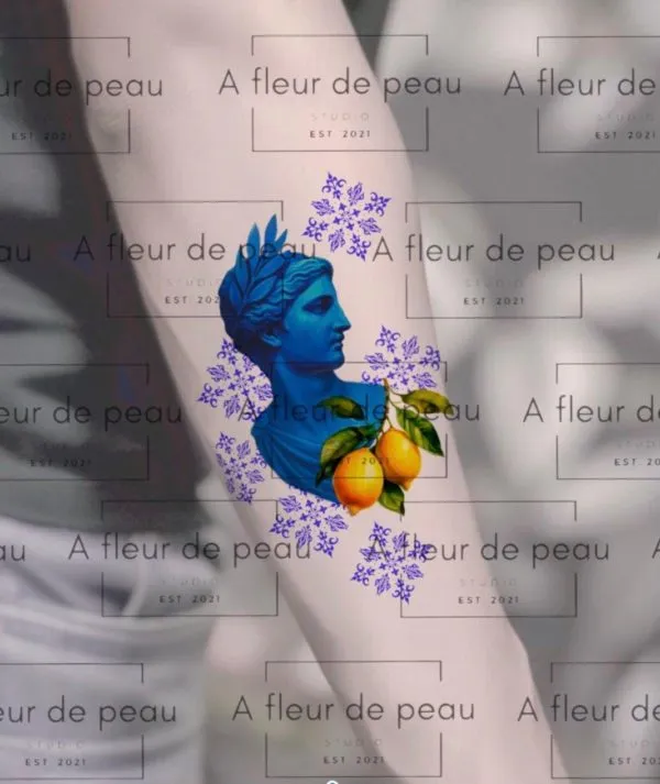 A Fleur de Peau - Professionelles Tattoo Studio - Das Gemälde Hellelil und Hildebrand, die Begegnung auf der Turmtreppe von Frederic William Burton